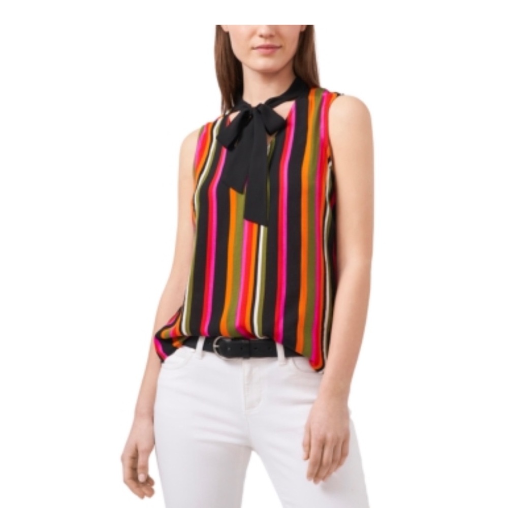 Riley & Rae Striped Tie-Neck Top